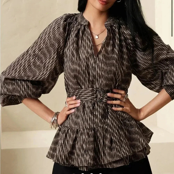 Banana Republic Factory Tops - Banana Republic Belted Tiered Blouse
